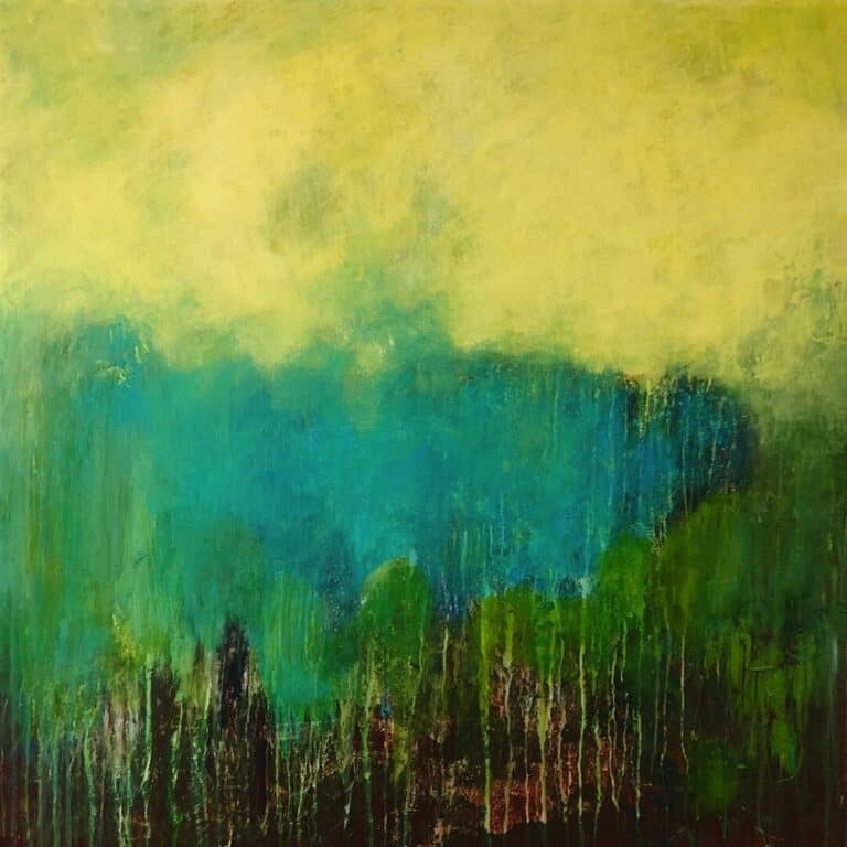 Garden and Lake, 2019, Acryl on Canvas, 100 x 100 cm